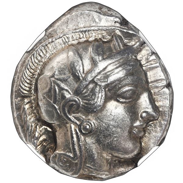 Attica, Athens, AR tetradrachm "owl," ca. 440-404 BC, NGC Ch XF, strike 5/5, surface 5/5.