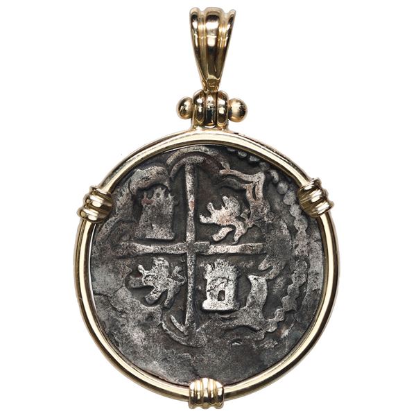 Potosi, Bolivia, cob 2 reales, Philip II, assayer B (5th period), Grade 1, ex-Santa Margarita (1622)