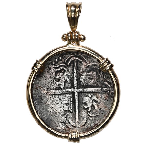 Potosi, Bolivia, cob 2 reales, Philip III, assayer Q, Grade 1, ex-Santa Margarita (1622), mounted cr