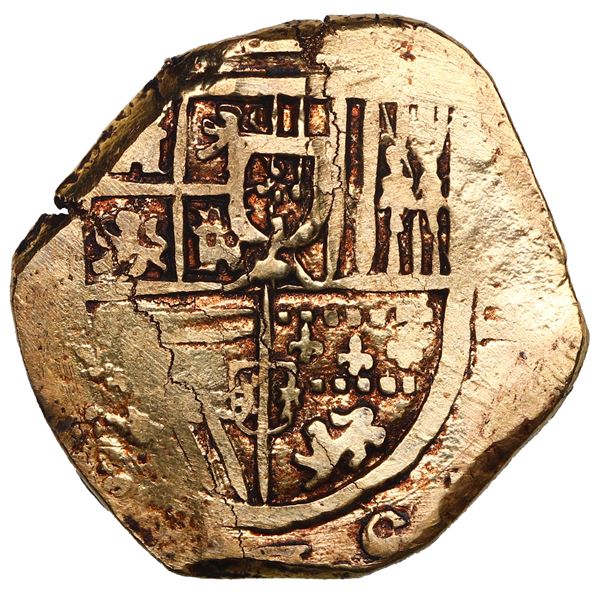 Seville, Spain, gold cob 4 escudos, Philip III, assayer not visible.