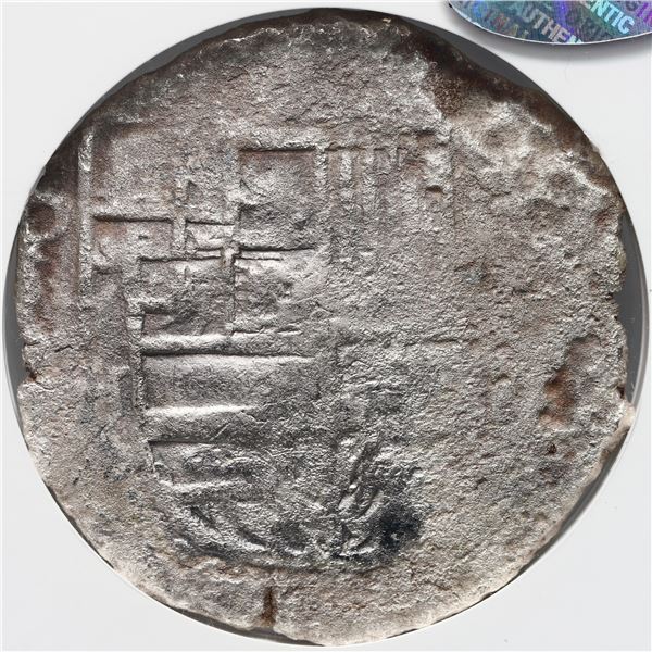 Potosi, Bolivia, cob 8 reales, Philip III, assayer not visible, NGC Shipwreck Effect (Sao Jose Shipw