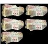 Image 1 : Lot of five Calcutta, British India, 10 rupees notes, 25-11-1916, series AC, consecutive serials 723