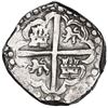 Image 2 : Potosi, Bolivia, cob 8 reales, (1629) T, denomination 8, heavy-dot borders.