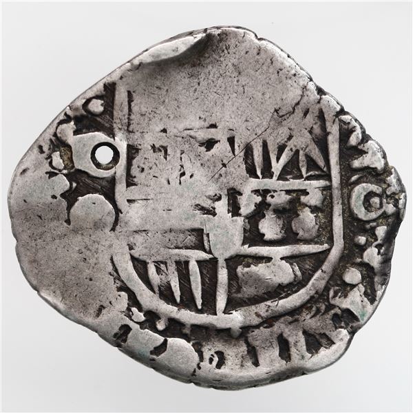 Potosi, Bolivia, cob 2 reales,  (1650) O, assayer as dotted C to right, rare, ex-Mastalir (Plate Coi