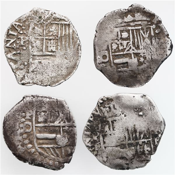 Lot of four Potosi, Bolivia, cob 1R, (1650-2), assayers O and E, ex-Mastalir (Plate Coins).