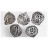 Image 1 : Lot of five Potosi, Bolivia, cob 1R, all ex-Ugaz: 1655 E, 1657 E, 1662 E, 1670 E and 1695 VR.