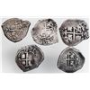 Image 2 : Lot of five Potosi, Bolivia, cob 1R, all ex-Ugaz: 1655 E, 1657 E, 1662 E, 1670 E and 1695 VR.