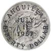 Image 1 : Anguilla, 1 "Liberty" dollar, July 11, 1967, countermark on a Lima, Peru, 1 sol, 1926, PCGS VF30.