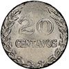 Image 2 : Colombia, 20 centavos, 1971, divided legend, struck on a copper-nickel 10-centavos planchet error, N