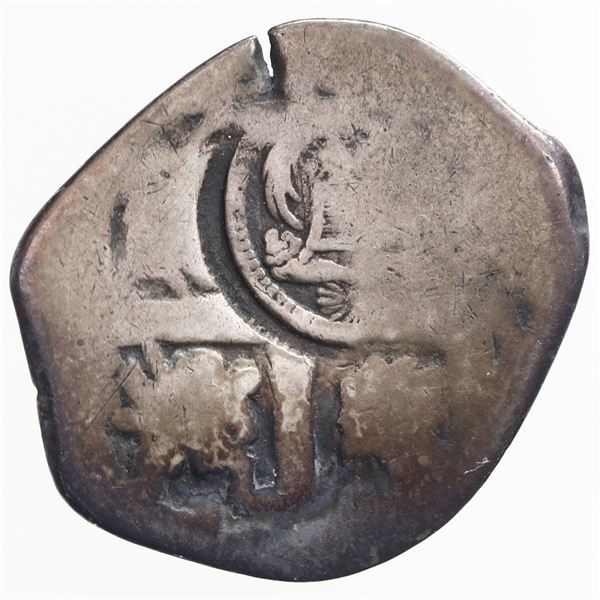 El Salvador, 1 real, arms countermark (Type V, 1869) on pillars side of a Potosi, Bolivia, cob 1 rea