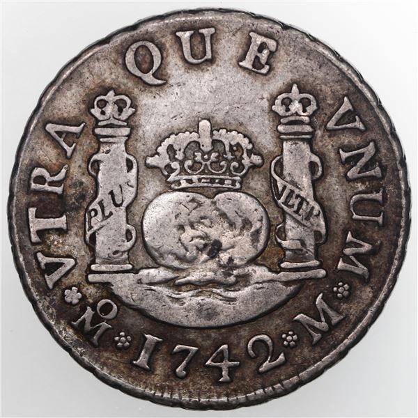 Mexico City, Mexico, pillar 2 reales, Philip V, 1742 M.