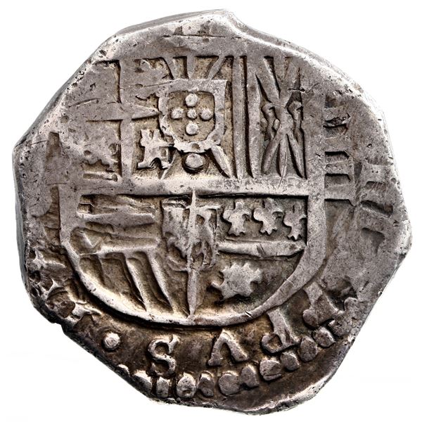 Seville, Spain, cob 4 reales, Philip IV, assayer D.