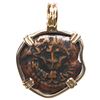 Image 2 : Ancient Judaea, AE prutah ("widow's mite"), Alexander Jannaeus, 103-76 BC, mounted in 14K gold bezel