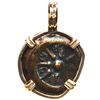 Image 2 : Ancient Judaea, AE prutah ("widow's mite"), Alexander Jannaeus, 103-76 BC, mounted in 14K gold bezel