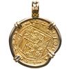 Image 2 : Seville, Spain, 1 escudo, Charles-Joanna, assayer Gothic D to left, mintmark S to right, mounted cro