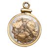 Image 1 : Pinch of natural gold flakes in a clear-plastic capsule-style 14K gold bezel with loop, 2.44 grams t