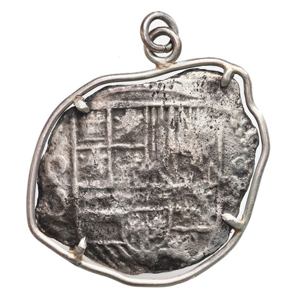 Potosi, Bolivia, cob 8 reales, Philip III, assayer Q, Grade 3, ex-Santa Margarita (1622), mounted sh