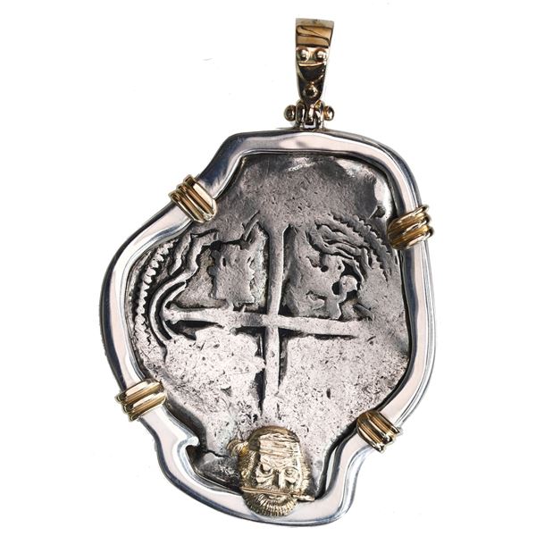 Mexico City, Mexico, cob 8 reales, Philip IV, assayer P, ex-Concepcion (1641), mounted cross-side ou