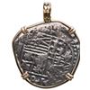 Image 2 : Potosi, Bolivia, cob 2 reales, Philip IV, assayer T, ex-Capitana (1654), mounted cross-side out in 1