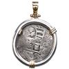 Image 2 : Mexico City, Mexico, cob 4 reales, Philip V, assayer not visible, ex-1715 Fleet, mounted cross-side 