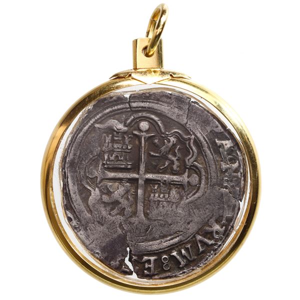 Mexico City, Mexico, 2 reales, Philip II, assayer O below mintmark oM to right, mounted shield-side