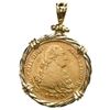 Image 1 : Madrid, Spain, gold bust 2 escudos, Charles IV, 1790 MF, mounted bust-side out in twisted-wire 18K g