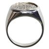Image 2 : Seville, Spain, milled 1/2 real, Philip V, 1732 PA, mounted cross-side up in silver ring, size 9-1/2