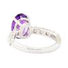 Image 3 : 3.10 ctw Amethyst and Diamond Ring - 14KT White Gold