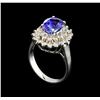 Image 4 : 2.13 ctw Tanzanite and Diamond Ring - 14KT White Gold