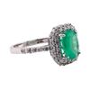 Image 2 : 1.96 ctw Emerald and Diamond Ring - 14KT White Gold