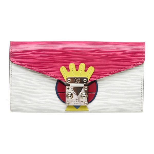 Louis Vuitton Pink Multicolor Epi Leather Tribal Mask Sarah Wallet