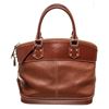 Image 1 : Louis Vuitton Brown Canvas Leather Lockit MM Satchel Bag