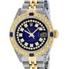 Image 1 : Rolex Ladies Yellow Gold Stainless Steel Blue String Diamond Lugs Datejust Servi