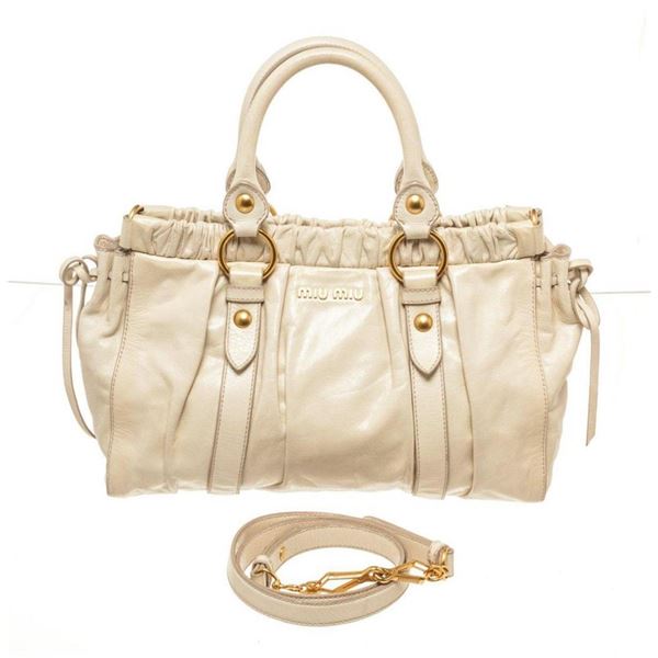 Miu Miu Ivory Leather Shoulder Bag