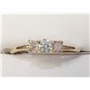 Image 1 : Certified 10K  Diamond(0.28Ct,Si2,G) 2 Diamonds(0.22Ct,I1-I2,Fancy Pink) Ring