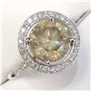 Image 2 : Certified 14K  Diamond(3.06Ct,Vs2,Fancy Deep Greeish Yellow)+0.4Ct Ring
