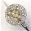 Image 3 : Certified 14K  Diamond(3.06Ct,Vs2,Fancy Deep Greeish Yellow)+0.4Ct Ring