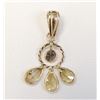 Image 2 : Certified 14K  Fancy Color Diamonds(0.6Ct, Si2-I1, Yellow, Yellowish Green)+0.15Ct Pendant