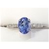 Image 1 : Certified Platinum Natural Tanzanite(1.5ct) Diamond(0.07Ct,I1-I2, G-H) Ring