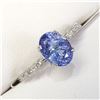 Image 2 : Certified Platinum Natural Tanzanite(1.5ct) Diamond(0.07Ct,I1-I2, G-H) Ring