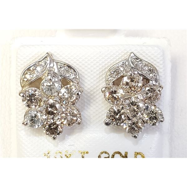 Certified 14K  20 Diamonds(1.45Ct, Si2-I1,G-I) Earrings