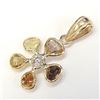 Image 2 : Certified 14K  Yellow Diamond(0.85Ct, I1-I3) Diamond(0.05ct) Pendant