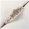 Image 2 : Certified 10K  Diamond(0.3Ct,I2,Fancy Pink)+0.3Ct Ring