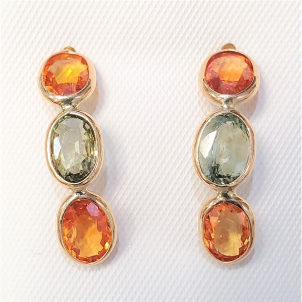 $2000 10K  Fancy Color Sapphires(5.5ct) Earrings