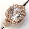 Image 2 : Certified 14K  Morganite(3.55ct) Diamonds(0.45Ct,I1-I2,F-G) Ring