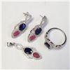 Image 1 : $550 Silver Ruby And Emerald(9ct) Set