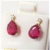 Image 3 : $200 10K  Ruby(1.8ct) Moissanite(0.05ct) Earrings