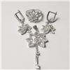 Image 1 : $220 Silver Cz Ring Earring And Pendant Set