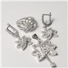 Image 2 : $220 Silver Cz Ring Earring And Pendant Set
