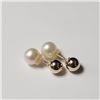 Image 2 : $100 10K  Fresh Water Pearl 2In1 Reversible Earrings